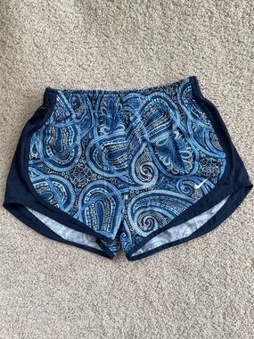 Nike Dri-Fit Blue Paisley Western Athletic Lightweight Running Shorts Size Small